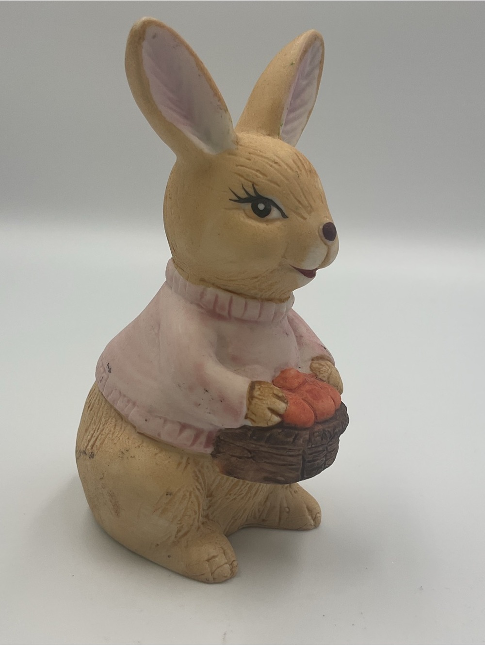 Vintage Bunny Figurine Porcelain Easter Spring Decor Anthropomorphic Rabbit
